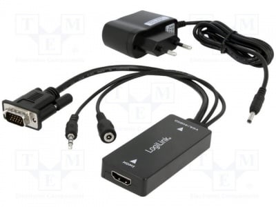 Кабел конвертор HDMI-VGA CV0058 Кабел; черен